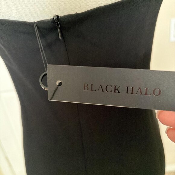 Black Halo Midi Dress Size 6 – Criss-Cross Back, Classic Black - Picture 3 of 3